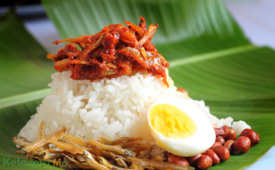 nasi lemak konjac dengan sambal dan telur